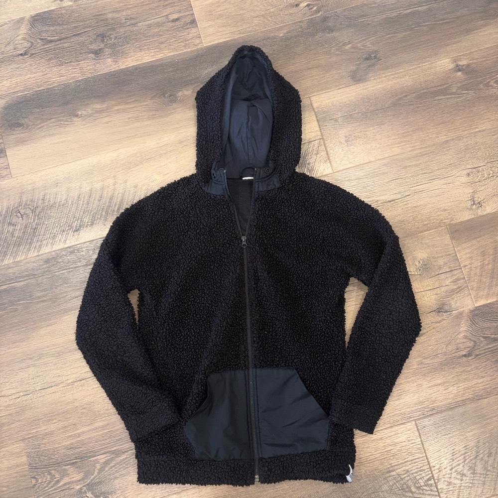 Adidas Black Sherpa Jacket with Logo